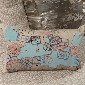 Brand New Never Used World Map Throw Pillow